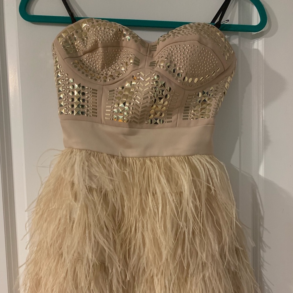 Semi-formal nude Bebe dress